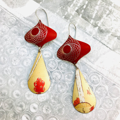 Red Spiro Rex Ray Zero Waste Tin Earrings