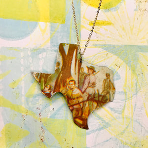 Santa Ana Texas Recycled Tin Necklace