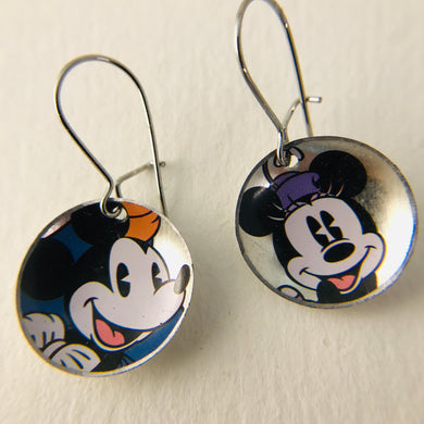 Mickey & Minnie Mouse Upcycled Tiny Dot Earrings