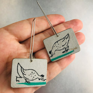 Just Us Chickens Recycled Book Cover Earrings