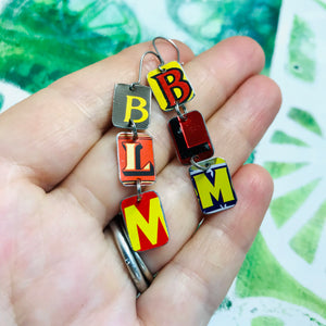 #BLM Upcycled Tiny Typography Earrings