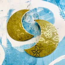 Load image into Gallery viewer, Soft Gold Big Moons Upcycled Tin Earrings