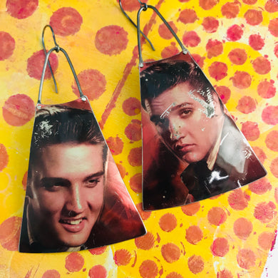 Double Elvis Zero Waste Tin Long Fans Earrings