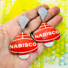 Load image into Gallery viewer, Nabisco Trefoil Upcyled Tin Earrings