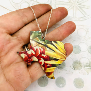 Wildflower Texas Recycled Tin Necklace