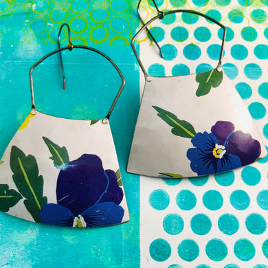 Purple Violets Large Zero Waste Tin Earrings