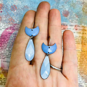 Little Crescent Upcycled Teardrop Tin Earrings