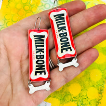 Load image into Gallery viewer, Milk-Bone Recycled Tin Earrings