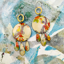 Load image into Gallery viewer, Fantastic Birds Tin Chandelier Earrings