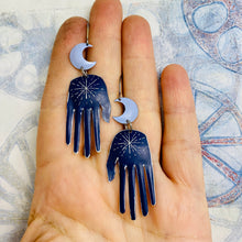 Load image into Gallery viewer, Starburst Maker Moons In Purples Talisman Tin Earrings