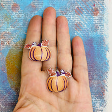 Load image into Gallery viewer, Autumn Pumpkins Upcycled Tin Earrings