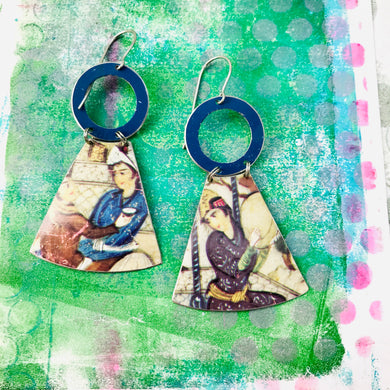 Persian Musicians Small Fans Zero Waste Tin Earrings