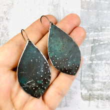 Load image into Gallery viewer, Chocolate &amp; Patina Long Pod Tin Earrings