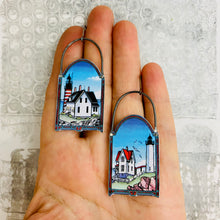 Load image into Gallery viewer, Maine Lighthouses Tin Earrings