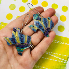 Load image into Gallery viewer, Big Paisley Texas Upcycled Tin Earrings