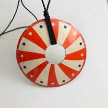 Load image into Gallery viewer, Vintage Carnival Upcycled Tin Circle Necklace