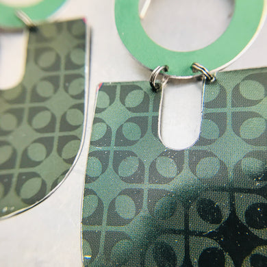 Shimmery Green Chunky Horseshoes Zero Waste Tin Earrings