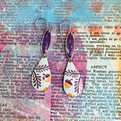 Little Acorns Upcycled Teardrop Tin Earrings