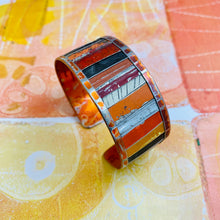 Load image into Gallery viewer, Folded &amp; Fenced Sunset Upcycled Tesserae Tin Cuff
