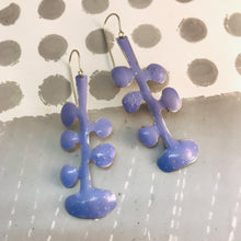 Load image into Gallery viewer, Lilac Matisse Leaves Upcyled Tin Earrings