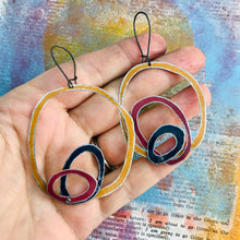 Load image into Gallery viewer, Sunset Scribbles Upcycled Tin Earrings