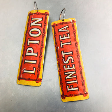Lipton Finest Tea Upcycled Tin Earrings