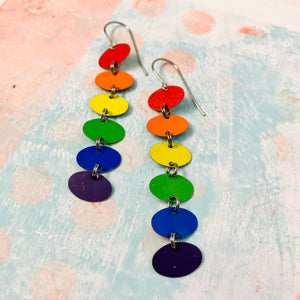 Rainbow Cascade Upcycled Tin Earrings