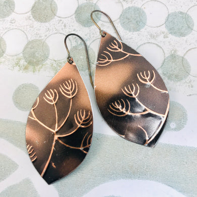 Coppery Branches Medium Pod Tin Earrings