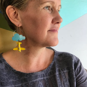 #10 In Flight Clouds Zero Waste Tin Earrings