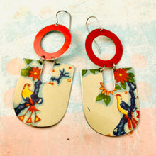 Load image into Gallery viewer, Birds &amp; Blossoms Chunky Horseshoes Zero Waste Tin Earrings