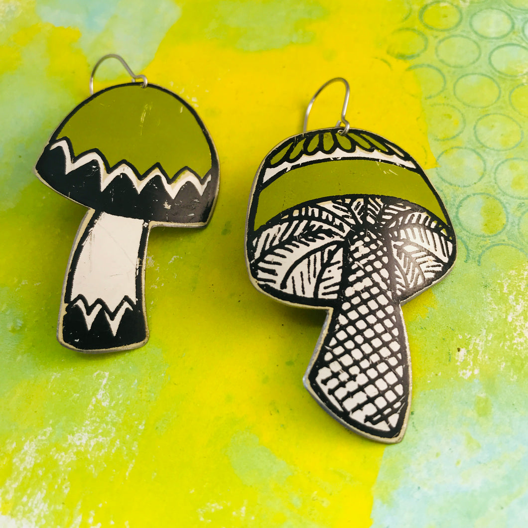 Mid Century Mushrooms Zero Waste Tin Earrings