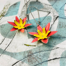 Load image into Gallery viewer, Cerise Blossoms Recycled Tin Earrings