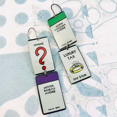 Monopoly Board Recycled Tin Earrings