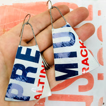 Load image into Gallery viewer, Premium Saltines Upcycled Tin Long Fans Earrings