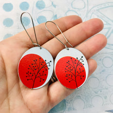 Load image into Gallery viewer, Mod Red Trees Oval Zero Waste Tin Earrings