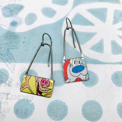Ren & Stimpy Arched Wire Tin Earrings