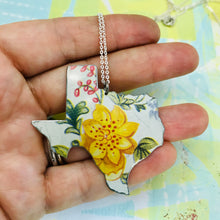 Load image into Gallery viewer, Vintage Yellow Wildflower Texas Recycled Tin Necklace