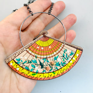 #15 Japanese Sensu Fan Upcycled Tin Necklace