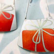 Load image into Gallery viewer, Red Present Zero Waste Tin Earrings