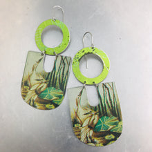 Load image into Gallery viewer, Egrets on Chunky Horseshoes Zero Waste Tin Earrings