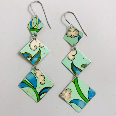 Cascading Seafoam Diamonds Tin Earrings