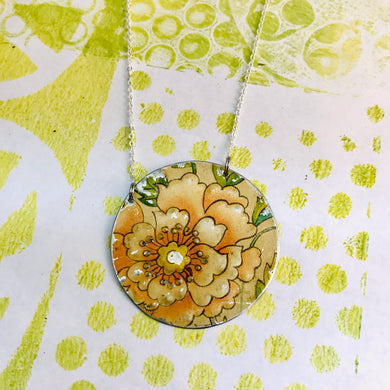 Vintage Pink Blossom Zero Waste Tin Necklace