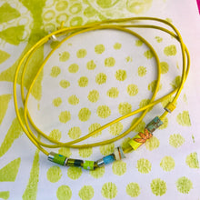 Load image into Gallery viewer, Lime Yellows Beaded Leather Cord Necklace or Bracelet