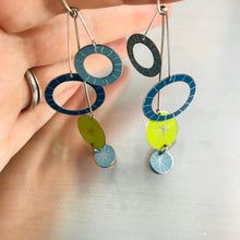 Load image into Gallery viewer, Starburst Rings in Mixed Cools Upcycled Tin Earrings