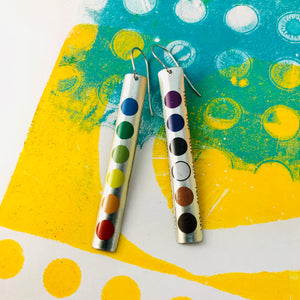Colored Pencil Case Long Narrow Tin Earrings