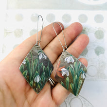 Load image into Gallery viewer, Spring Crocuses Zero Waste Diamond Tin Earrings
