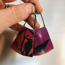 Load image into Gallery viewer, Spooky Halloween Ravens Upcycled Tin Earrings