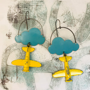 #10 In Flight Clouds Zero Waste Tin Earrings