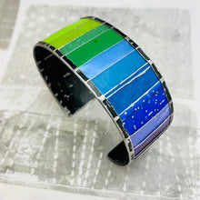 Load image into Gallery viewer, Rainbow Fenced Upcycled Tesserae Tin Cuff