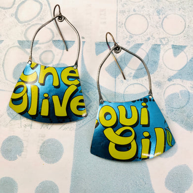 Olive Oil Shimmery Blue Zero Waste Tin Earrings
